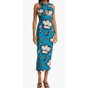 Kimberly Goldson Chrissi Criss Cross Midi Dress NWT Size 8